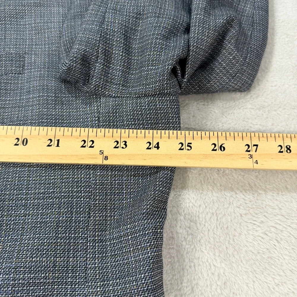 Cremieux Mens 48R Blazer Blue Gray Check Wool Norman-R SPJ Modern Classic Fit